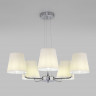 Подвесная люстра с тканевыми абажурами Eurosvet 60155/5 хром Amaretto