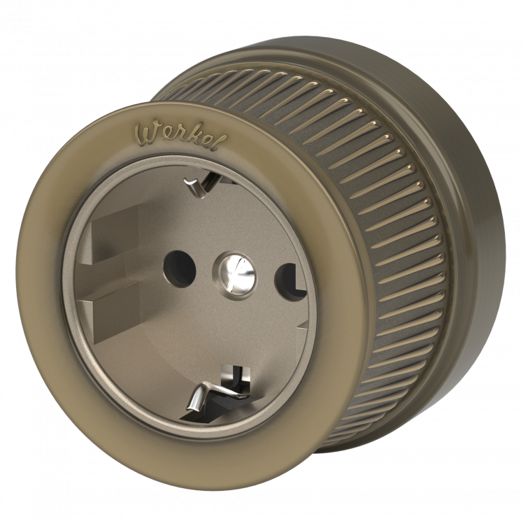 Розетка с заземлением (Бронзовый) ретро W5771012 Werkel