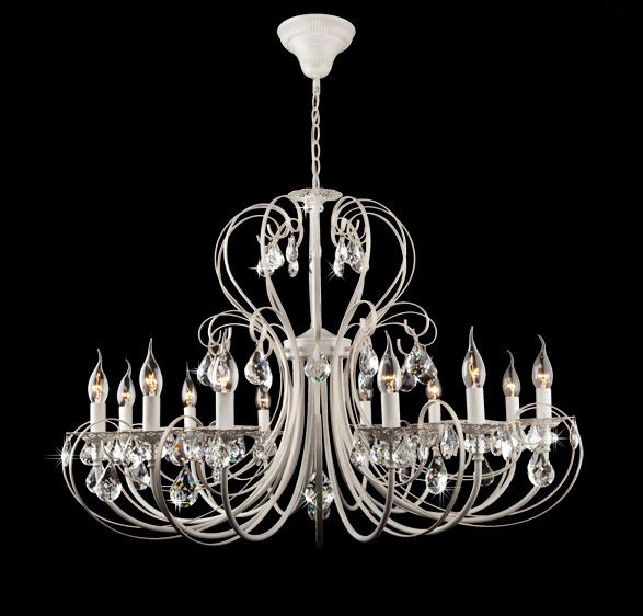 Люстра Eurosvet 3305/12 белый с золотом/прозрачный хрусталь Strotskis