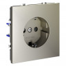 Розетка встраиваемая S70 с заземлением и защитными шторками, 16А VOLTUM VLS040204 шелк