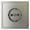 Розетка встраиваемая S70 с заземлением и защитными шторками, 16А VOLTUM VLS040204 шелк