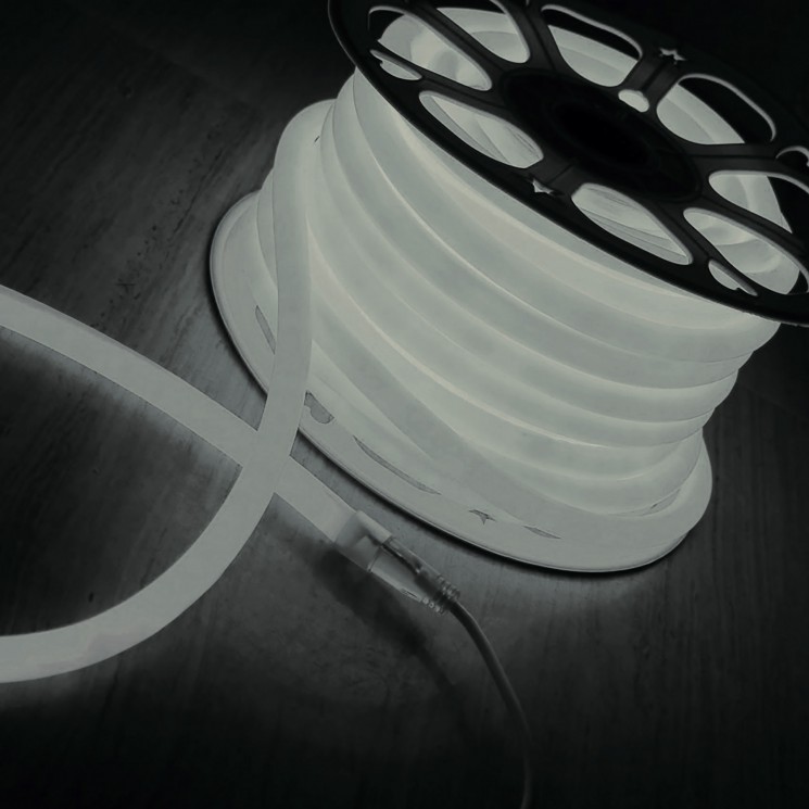 Светодиодный гибкий неон Elektrostandard LS002 220V 9.6W 120Led 2835 IP67 круглый белый 6500К 100м