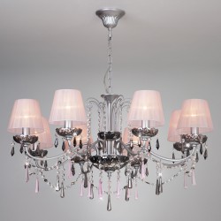 Подвесной светильник Eurosvet 10086/8 серебро/дымчатый хрусталь Strotskis Rosetta