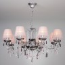 Подвесной светильник Eurosvet 10086/8 серебро/дымчатый хрусталь Strotskis Rosetta