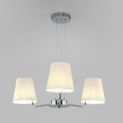 Подвесная люстра с тканевыми абажурами Eurosvet 60155/3 хром Amaretto