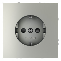 Розетка встраиваемая S70 с заземлением и защитными шторками, 16А VOLTUM VLS040205 сталь
