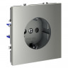 Розетка встраиваемая S70 с заземлением и защитными шторками, 16А VOLTUM VLS040205 сталь
