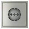Розетка встраиваемая S70 с заземлением и защитными шторками, 16А VOLTUM VLS040205 сталь