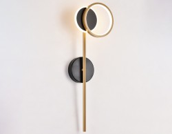 Светильник настенный Ambrella Light FL5192 SBK/GD черный песок/золото LED 3000K 9W 600*221*30