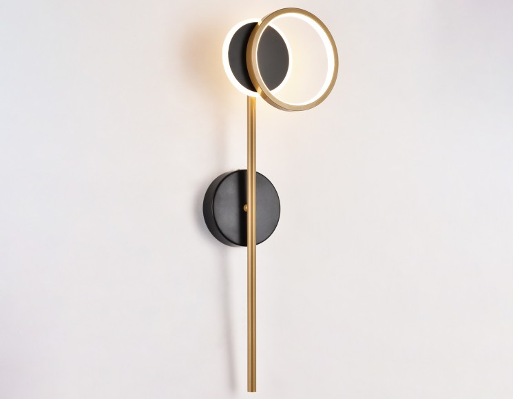 Светильник настенный Ambrella Light FL5192 SBK/GD черный песок/золото LED 3000K 9W 600*221*30