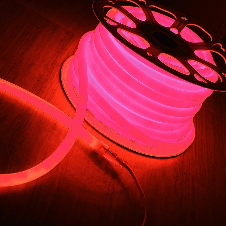 Светодиодный гибкий неон Elektrostandard LS002 220V 9.6W 120Led 2835 IP67 круглый красный 100м