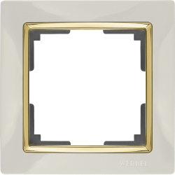 Рамка на 1 пост слоновая кость/золото Werkel W0011932 (WL03-Frame-01-ivory-GD Snabb)