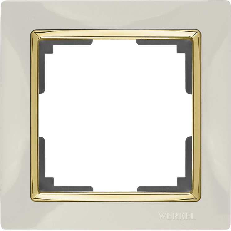 Рамка на 1 пост слоновая кость/золото Werkel W0011932 (WL03-Frame-01-ivory-GD Snabb)