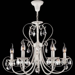 Люстра Eurosvet 3305/5 белый с золотом/прозрачный хрусталь Strotskis