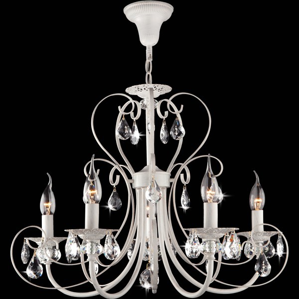 Люстра Eurosvet 3305/5 белый с золотом/прозрачный хрусталь Strotskis