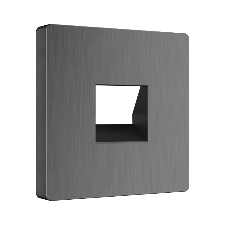 Накладка для телефонной розетки RJ11 Werkel графит рифленый WL04-RJ-11-CP