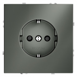 Розетка встраиваемая S70 с заземлением и защитными шторками, 16А VOLTUM VLS040206 титан