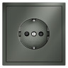 Розетка встраиваемая S70 с заземлением и защитными шторками, 16А VOLTUM VLS040206 титан