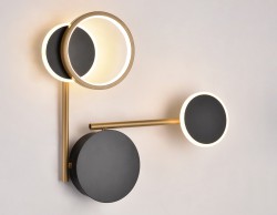 Светильник настенный Ambrella Light FL5198 SBK/GD черный песок/золото LED 3000K 13W 445*400*60