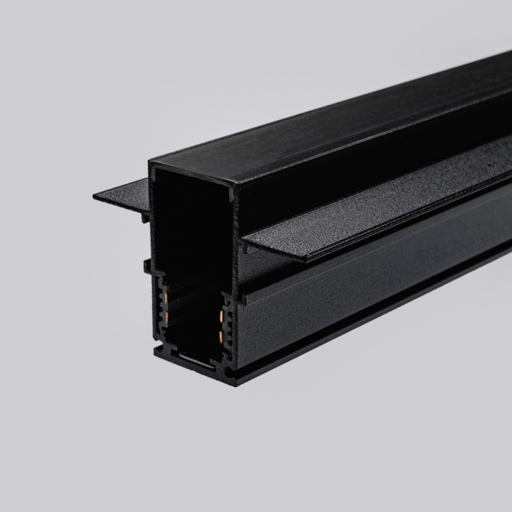 Магнитный встраиваемый трековый шинопровод 48V Terra MKT-3R-100-B 1м, под ГКЛ 12,5мм, Черный Mikami