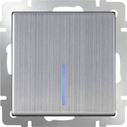 Выключатель одноклавишный с подсветкой глянцевый никель Werkel W1110102 (WL02-SW-1G-LED)