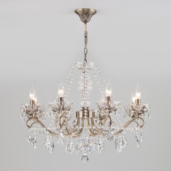 Подвесной светильник  Eurosvet Teodore 10103/8 античная бронза/прозрачный хрусталь Strotskis