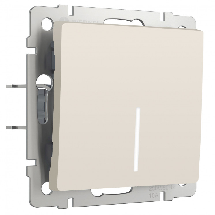 Выключатель одноклавишный с подсветкой (айвори матовый) W1110162 Werkel