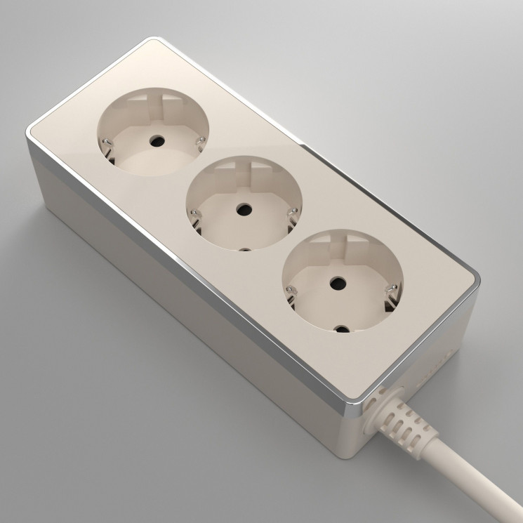 Удлинитель Gallant 3-х местный 3 м слоновая кость/хром W6523603 Werkel