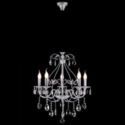 Люстра Eurosvet 110050/5 белый с серебром/прозрачный хрусталь