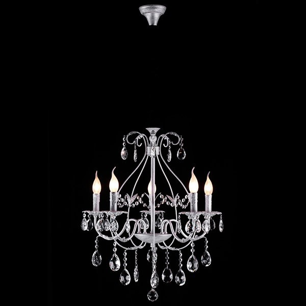 Люстра Eurosvet 110050/5 белый с серебром/прозрачный хрусталь