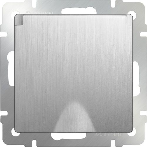 Розетка влагозащищенная с заземлением с защитной крышкой и шторками Werkel W1171209 (WL09-SKGSC-01-IP44 серебрянная рифленая)