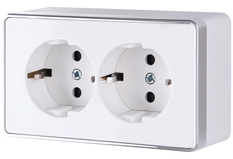 Розетка двойная с заземлением Gallant белая Werkel W5072101 (WL15-02-03)