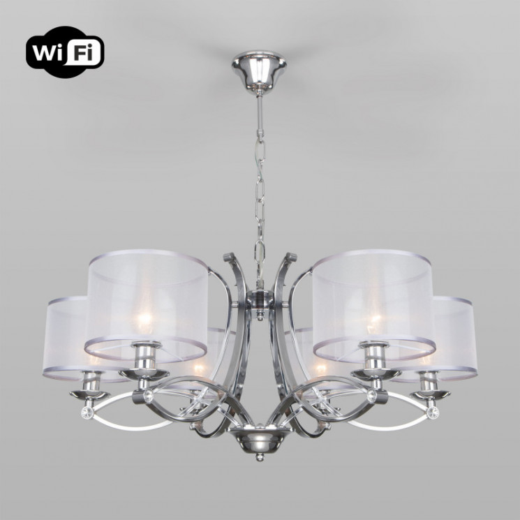 Подвесная люстра Eurosvet 60124/6 хром Smart (60109/6) Fabiola