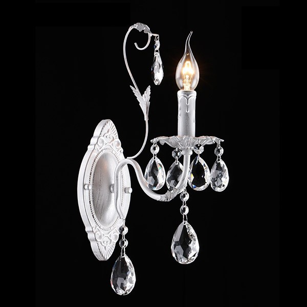 Бра Eurosvet 10050/1 белый с серебром/прозрачный хрусталь Strotskis