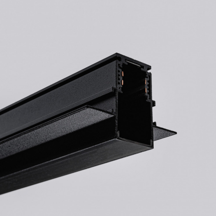 Магнитный встраиваемый трековый шинопровод 48V Terra MKT-3R-300-B 3м, под ГКЛ 12,5мм, Черный Mikami