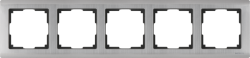 Рамка на 5 постов глянцевый никель Werkel W0051602 (WL02-Frame-05 Metallic)