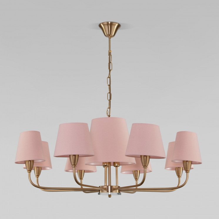 Подвесная люстра с тканевыми абажурами Eurosvet 60154 латунь Milos