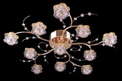 Потолочный светильник  Eurosvet Aspid 4836/11 золото/синий+красный+фиолетовый