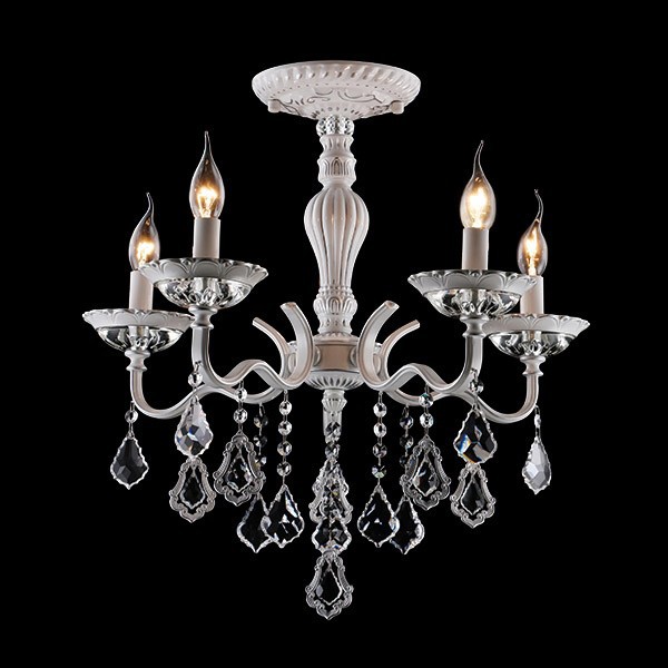 Люстра Eurosvet 10049/5 белый с серебром/прозрачный хрусталь