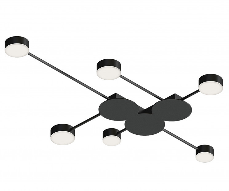 Kink Light 2206D,19 Настенно-потолочный светильник диммируемый Фирс черный w64 см H6,5 см L100 см Led 48W (4000K) с пультом ДУ