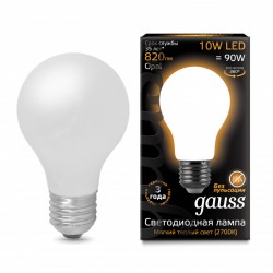Лампа Gauss LED Filament A60 OPAL E27 10W 2700К 102202110