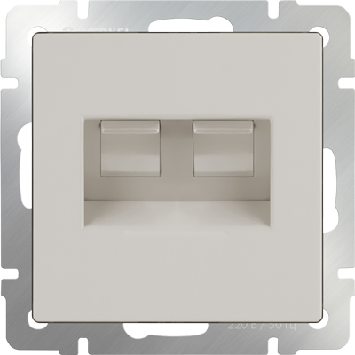 Розетка телефонная RJ-11 и Еthernet RJ-45 слоновая кость Werkel W1182003 (WL03-RJ-11+RJ-45 слоновая кость)