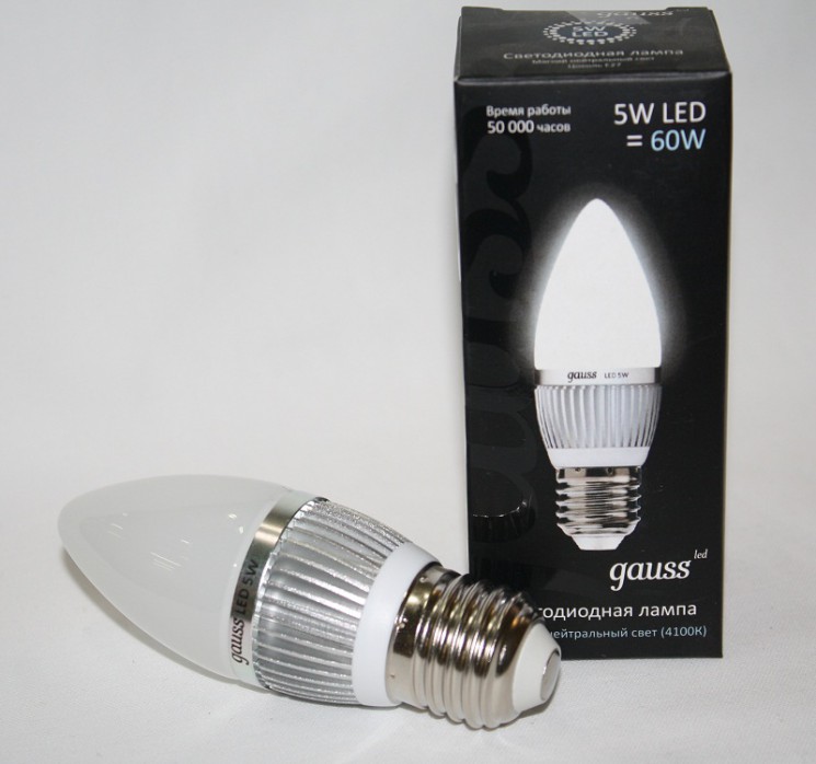 Лампа Gauss LED ЕВ103102205 В35 5W E27 4100K