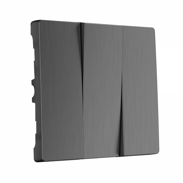 Набор клавиш для выключателя трехклавишного Werkel графит рифленый W1139004 (WL04-SW-3G-CP)