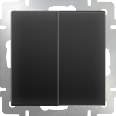 Выключатель двухклавишный проходной Werkel W1122008 (WL08-SW-2G-2W) черный матовый