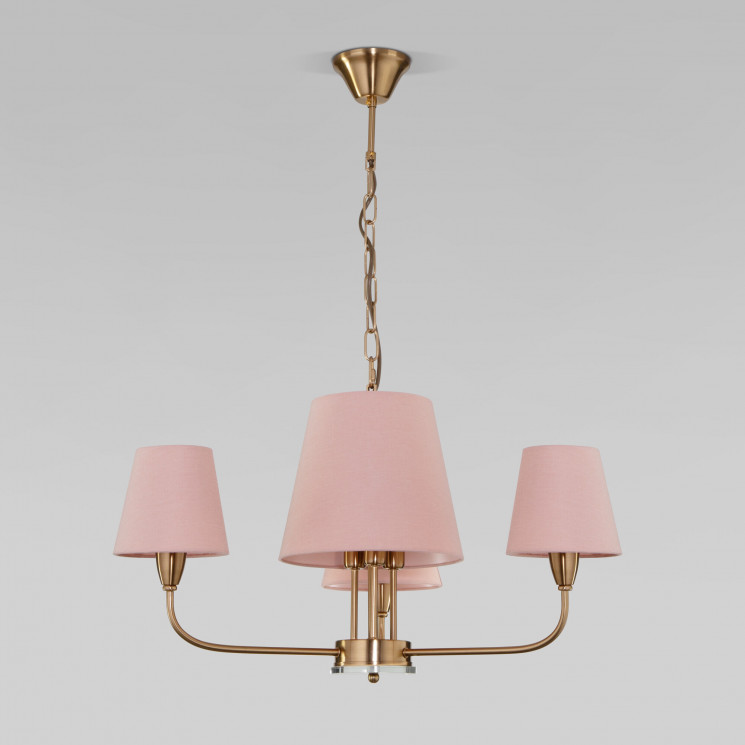 Подвесная люстра с тканевыми абажурами Eurosvet 60153/6 латунь Milos