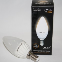 Лампа Gauss LED ЕВ103301103 Ceramic 3W E14 2700K