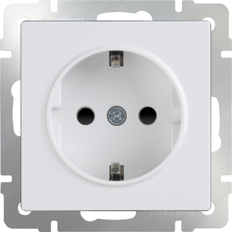 Розетка с заземлением, безвинтовой зажим Werkel W1171301 (WL01-10-01)