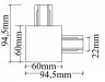 Соединитель L-образный (однофазный) для встраиваемого шинопровода Crystal Lux CLT 0.2211 03 WH
