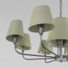 Подвесная люстра с тканевыми абажурами Eurosvet 60153 никель Milos
